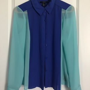 Forever21 Color-block Button-down
